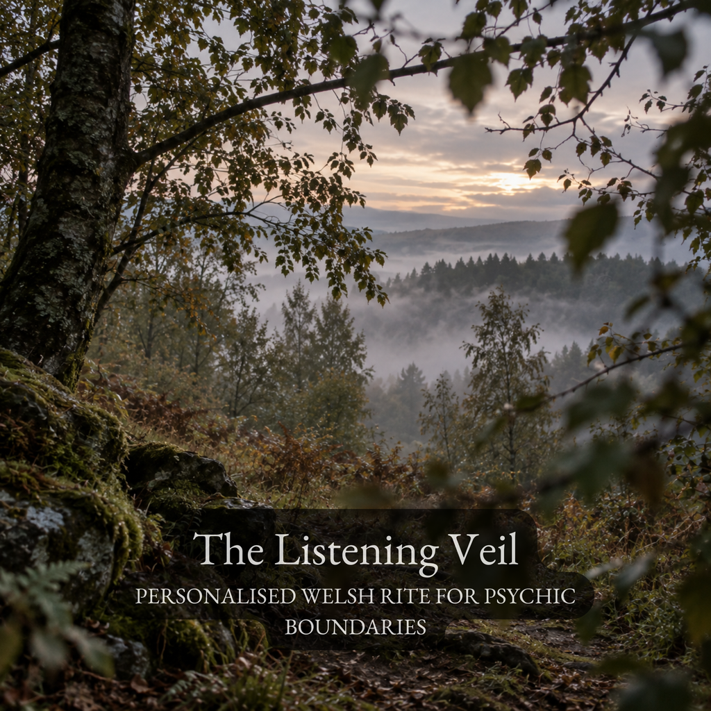 The Listening Veil of Mallt-y-Nos - Personalised Welsh Rite for Psychic Boundaries, Sensitivity & Calm
